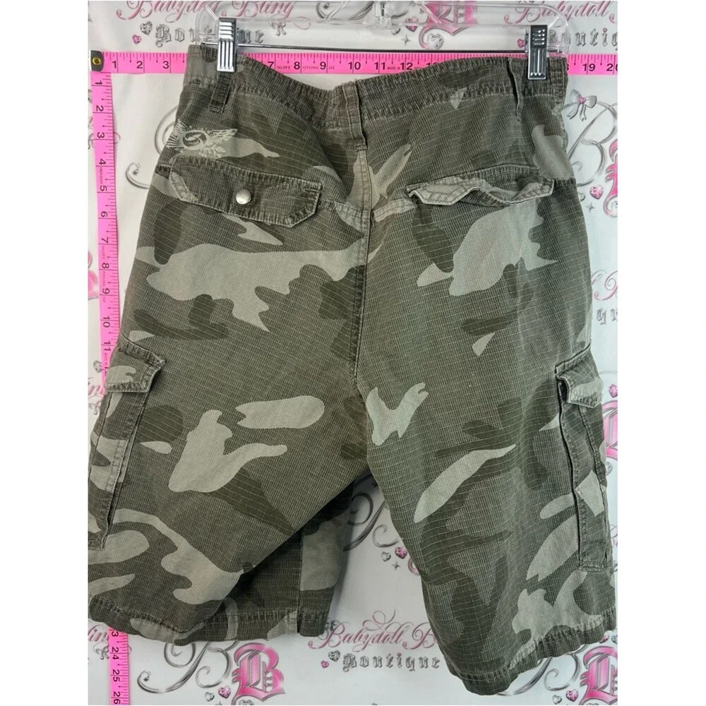 Kirra shorts long cargo camouflage pockets Olive Camo Men's Cargo Shorts - Picture 2 of 11